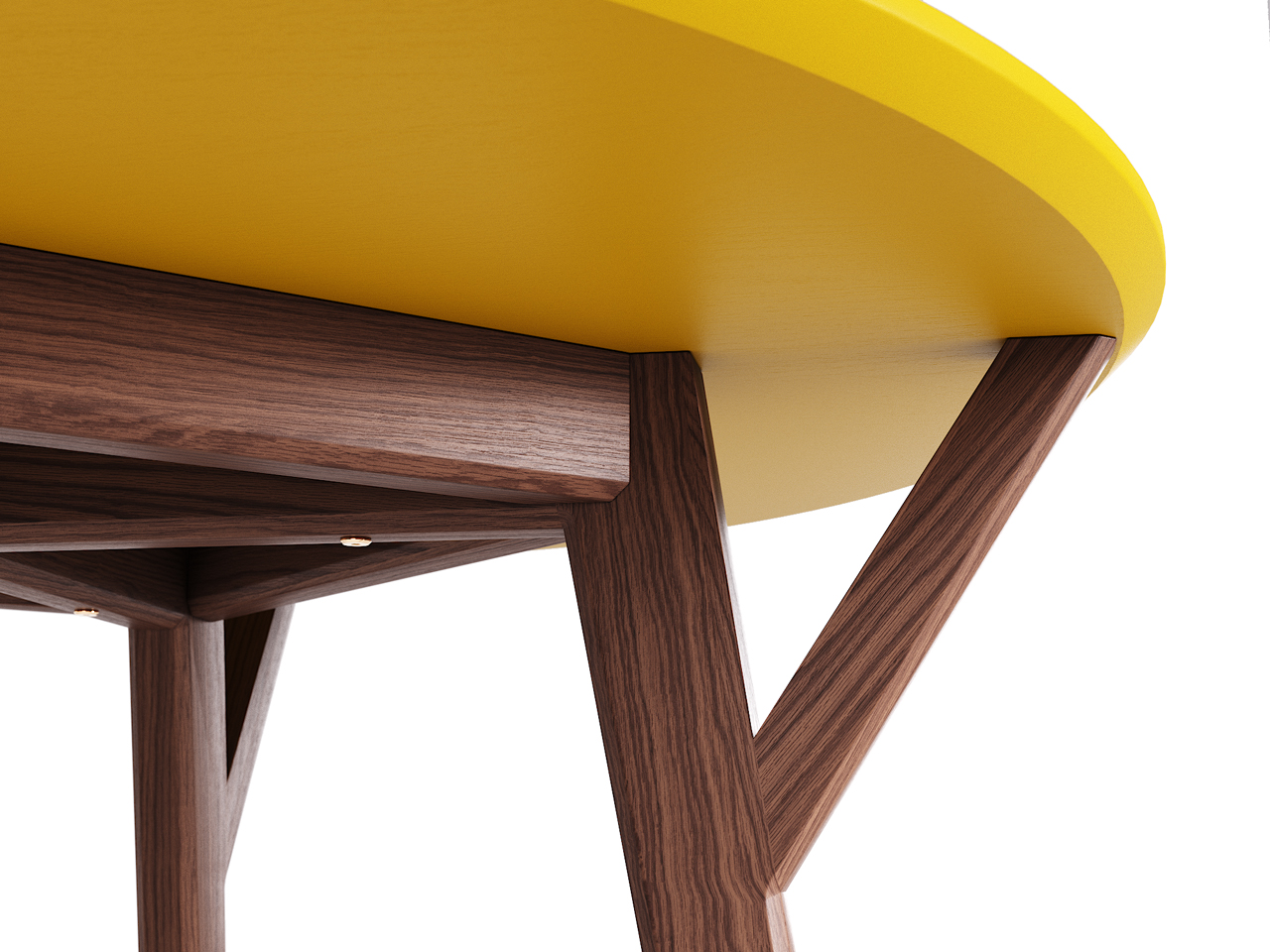 Обеденный стол круглый дуб тобакко, шафрановый 102 см Circle THE IDEA  210017 Коричневый  - Вид №1