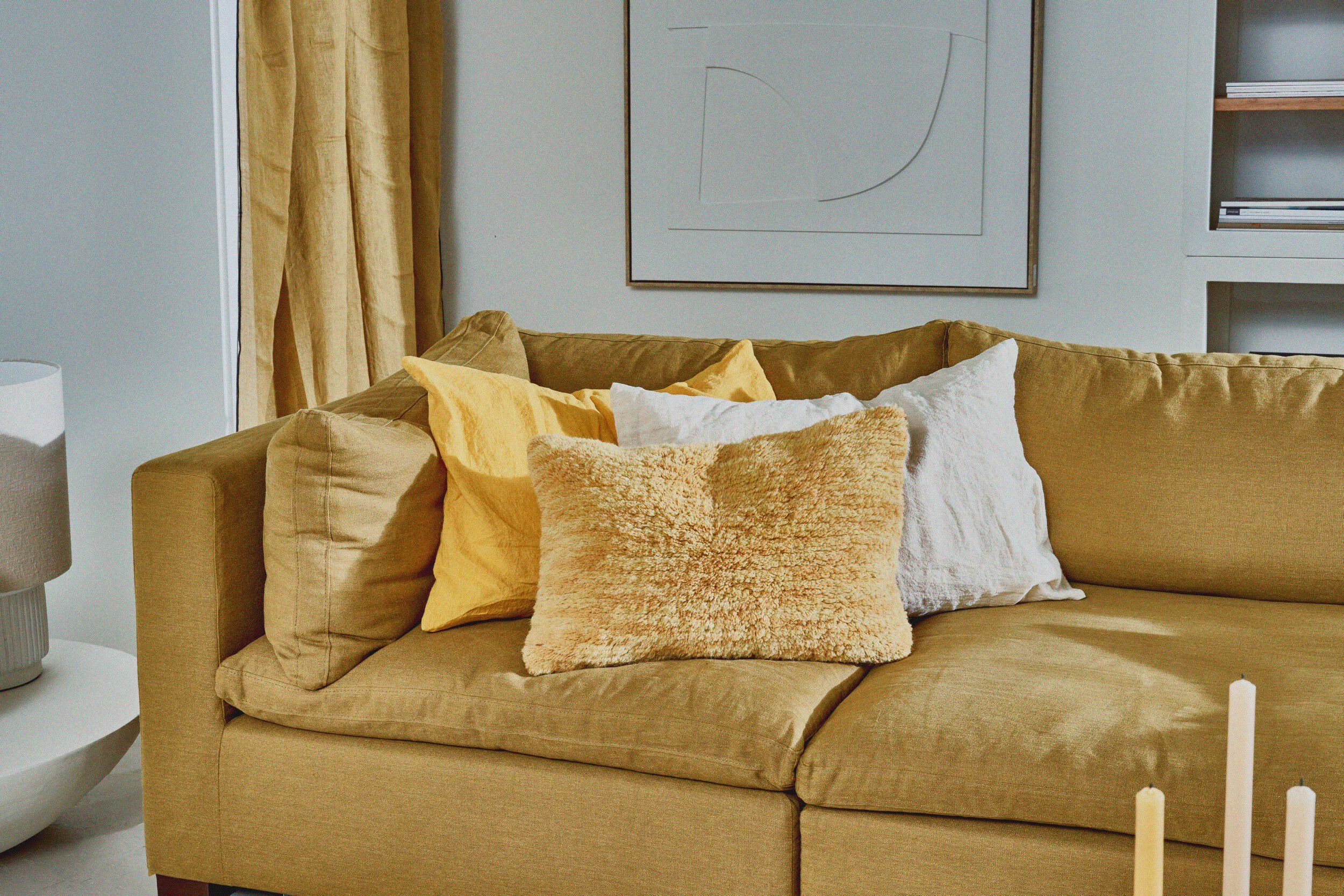 Прямоугольная однотонная льняная подушка POMAX BASICS ARCH-00153227 - Вид №14