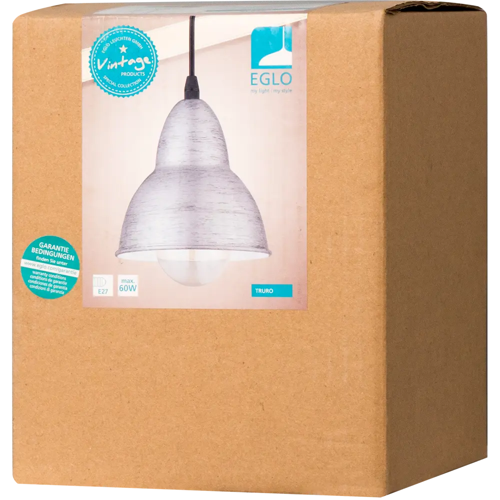 Подвесной светильник Eglo Truro 1хE27x60 Вт цвет серебро/патина 18559751 STLM-2199376 Maytoni  - Вид №7