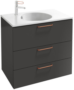 EB2532-R7-N18 Тумба под столешницу 80 см, 3 ящика, бронзовая ручка JACOB DELAFON ODÉON RIVE GAUCHE