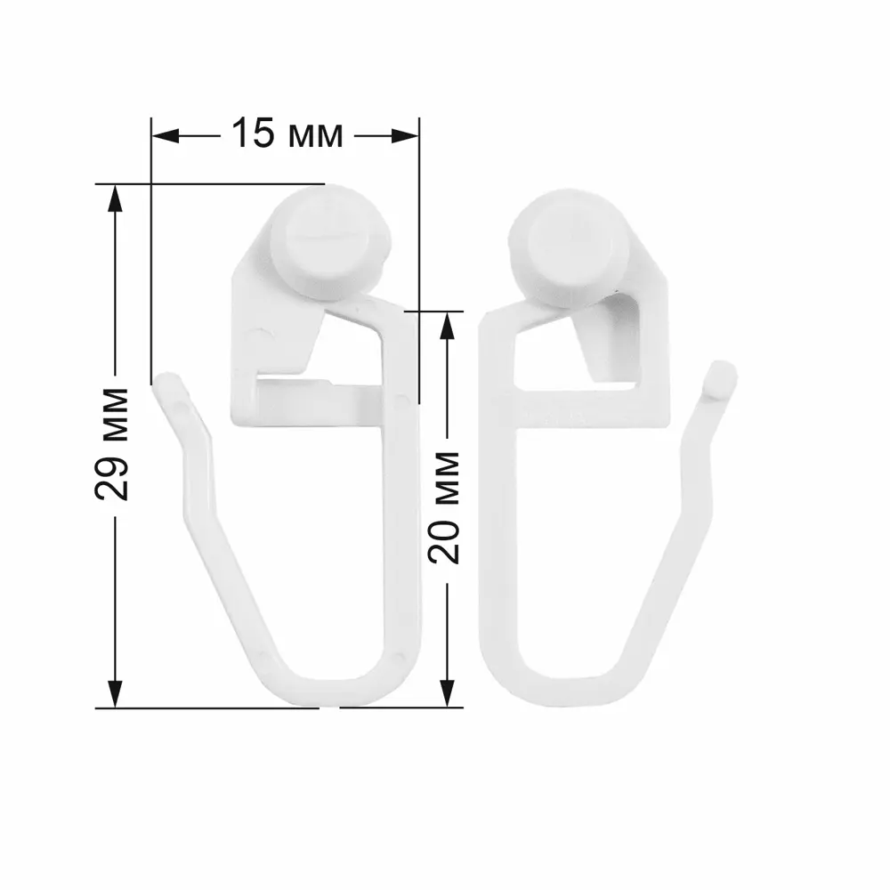 Крючок для штор KREAFORTA ПВХ цвет белый 20 шт STLM-2034934 - Вид №2