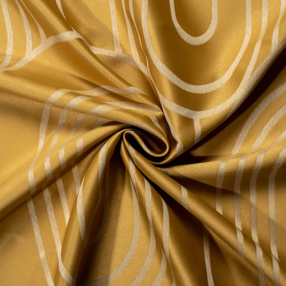 ПАВЛОВО-ПОСАДСКИЙ ШЕЛК: Портьера Glamour золотистая на ленте 200x300 см 89231541 STLM-1042956 - Вид №1