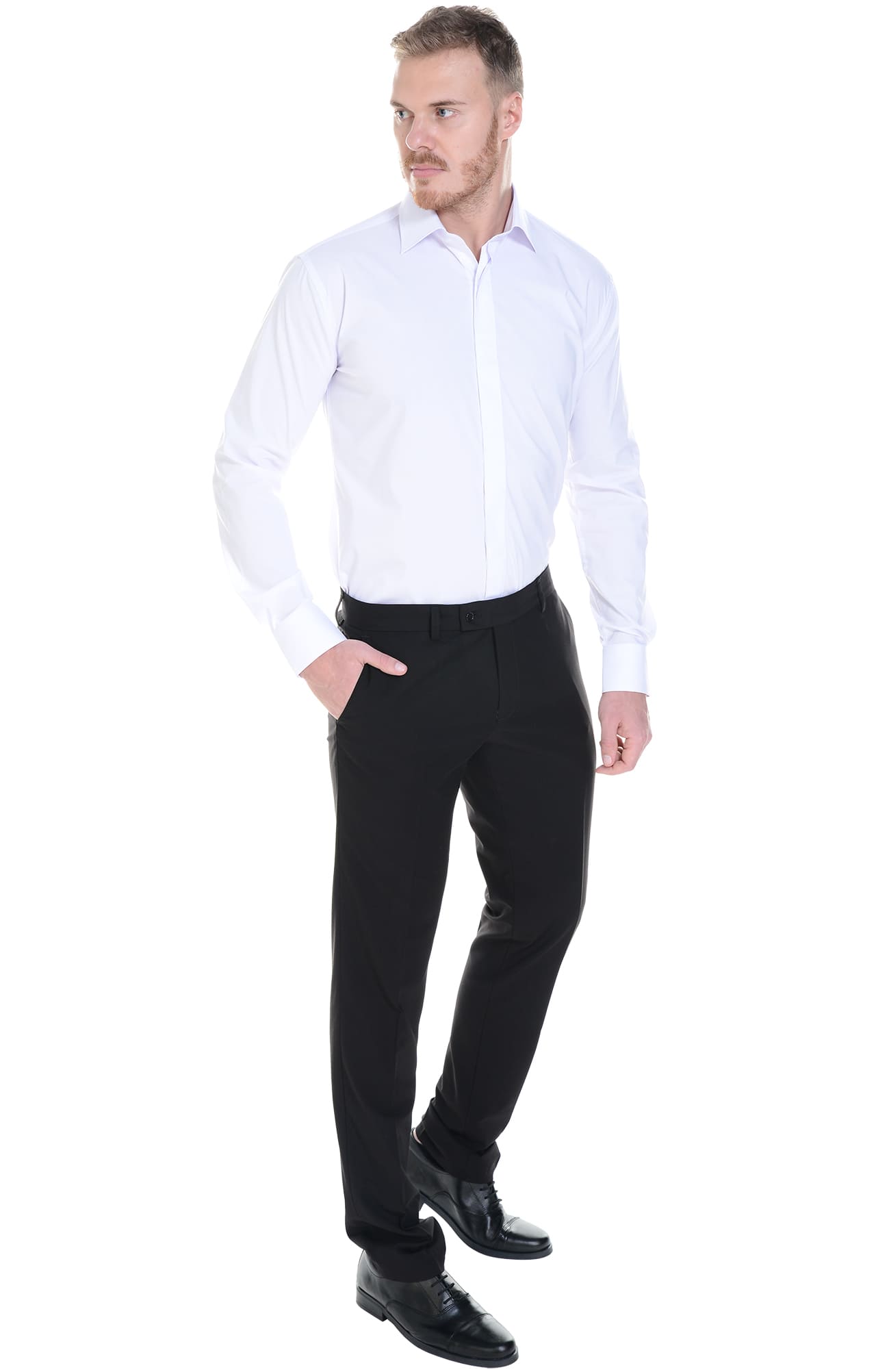 62462 Рубашка мужская  white El-Risto  Корпоративная одежда  размер 40/170-176  - Вид №14