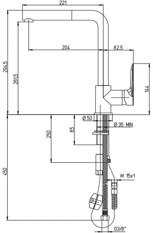 Paini Nove 09CR591/90 смеситель для кухни  - Вид №1