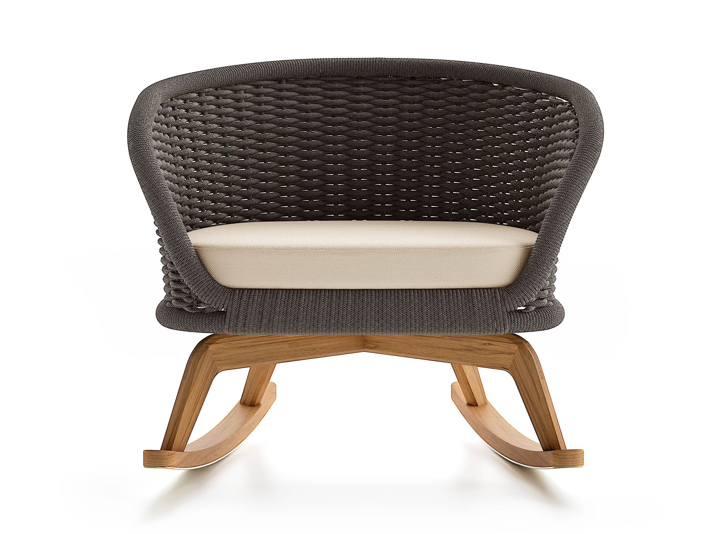 Кресло-качалка из тикового дерева и акриловой ткани Atmosphera Ludo ARCH-00051685 - Вид №6