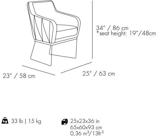 Mambo Unlimited Ideas Тканевый стул на санках с подлокотниками Croix sun-id-1418827 - Вид №2