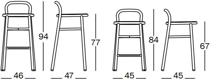 Magis Табурет из алюминия с подставкой для ног Pipe sun-id-1406617 - Вид №1