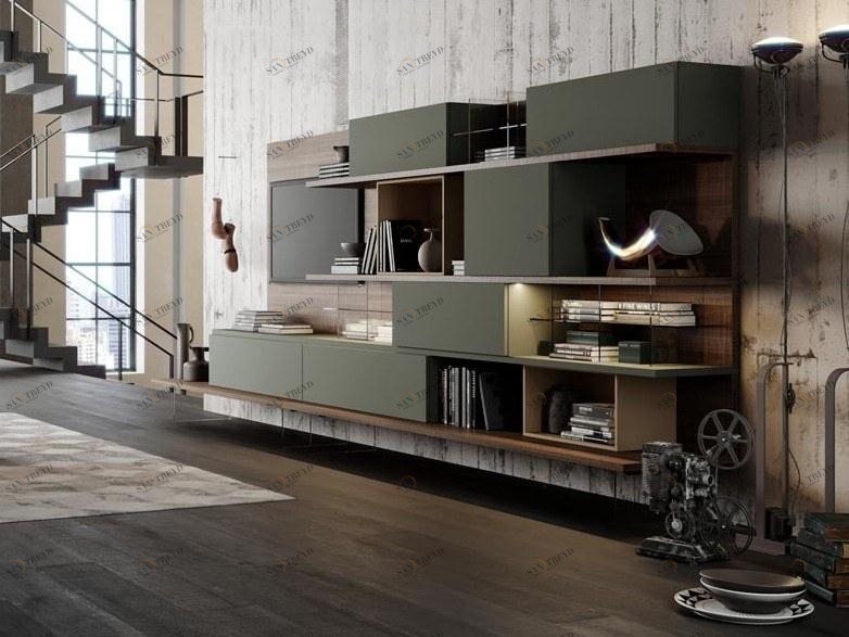 Kico Модульная деревянная стенка для хранения вещей со встроенным освещением Sistemi a giorno sun-id-1401590