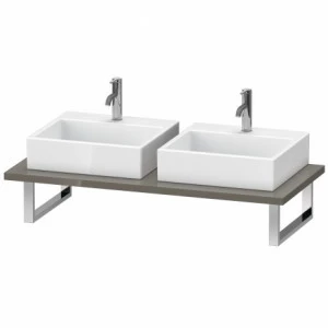 LC105C08989 Консоль для накладной и встраиваемой сверху раковины компакт, Толщина консоли 30 мм L-Cube #LC105C 480 мм Фланелево-серый глянцевый лак