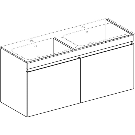 869532000 Шкафчик для двойной встраиваемой раковины Geberit Renova Plan, с двумя выдвижными ящиками и двумя внутренними выдвижными ящиками Geberit  - Вид №1