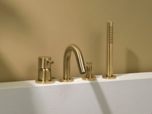 Однорычажный смеситель для ванны из нержавеющей стали с ручным душем