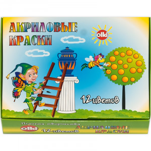 2728 Краска акриловая набор "Планета творчества" 12 цв. 17 мл ОЛКИ АРТ