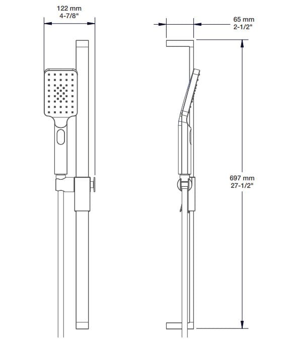 Встраиваемый термостатический набор для ванны с ручным душем BARIL Rec B05 ARCH-00054939 - Вид №8