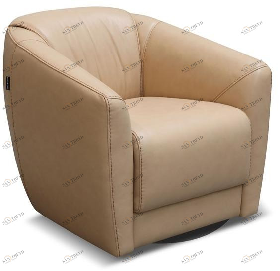 Rossini Sofas Вращающееся кресло с кожаной обивкой sun-id-1510030