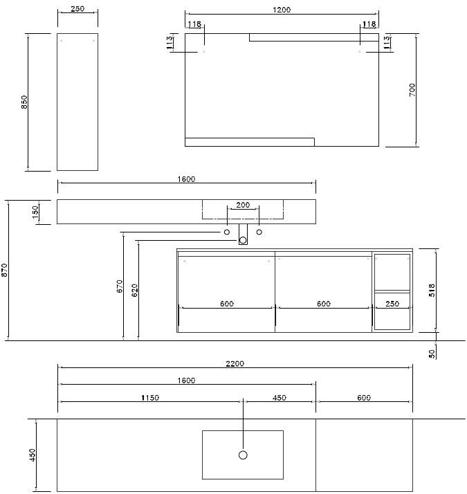 NOVELLO Подвесная тумба под умывальник из HPL с зеркальными дверцами Calix xl sun-id-1484147 - Вид №4