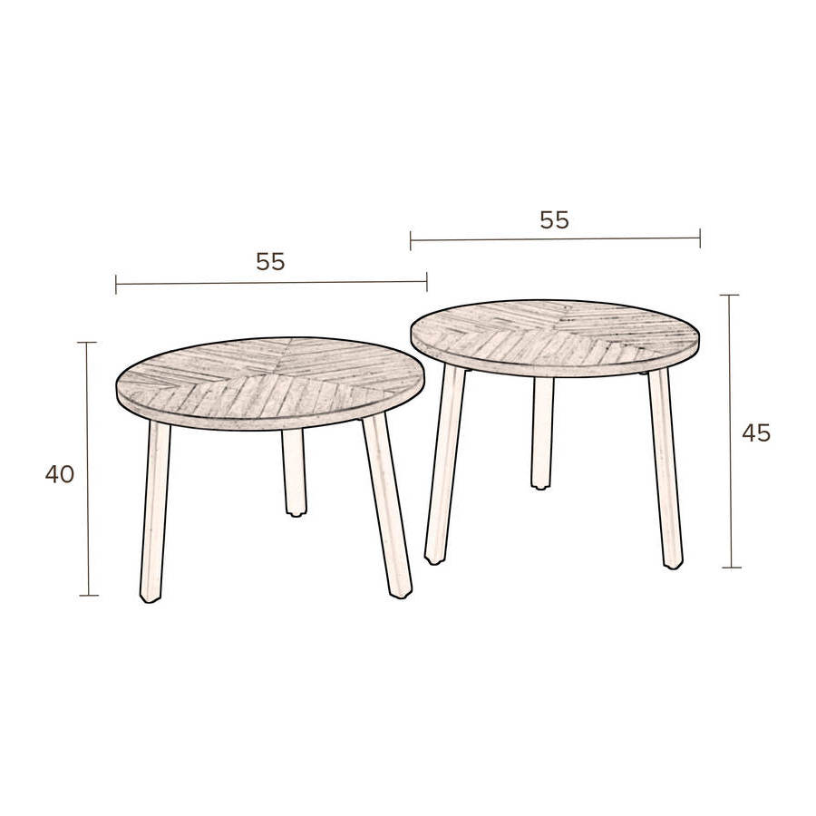 Столик кофейный Mundu (набор из 2 шт.) Dutchbone 2200018 - Вид №6