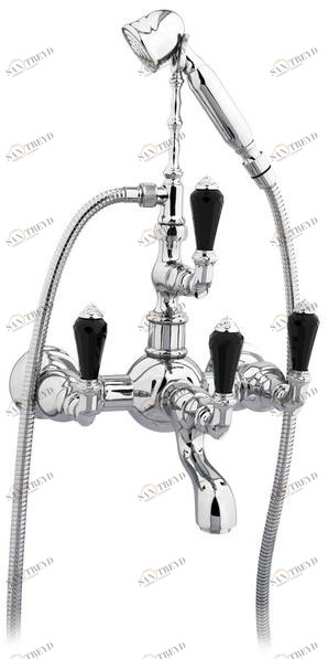 Bronces Mestre Настенный смеситель для ванны на 2 отверстия с ручным душем Retro 035616.fn0.50