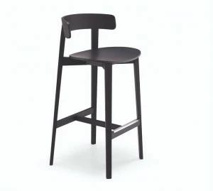 Midj Высокий деревянный табурет со спинкой и подставкой для ног Maya