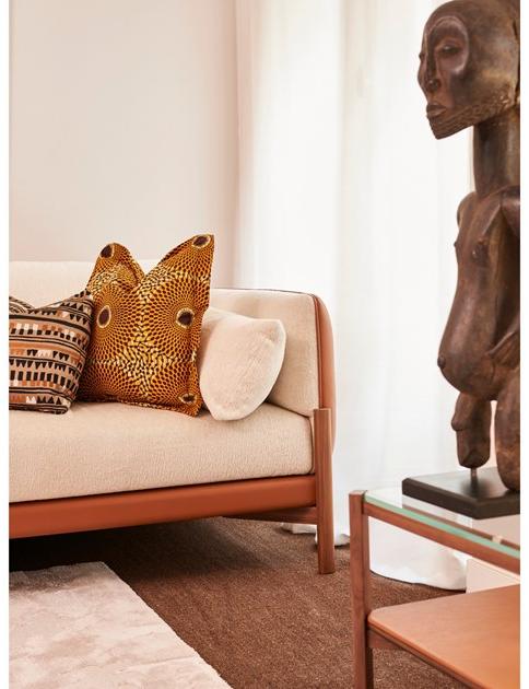 Duvivier Canapés Секционный модульный диван со съемным чехлом из кожи и ткани Jules sun-id-1419420 - Вид №1