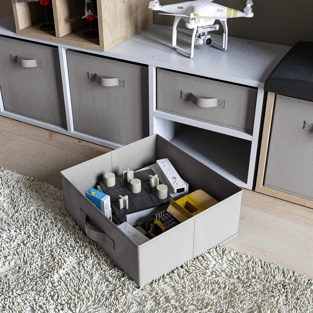 Короб Spaceo KUB Granit 15x31x31 см 14.4 л спанбонд цвет графитовый 81990646 STLM-2062882 - Вид №3