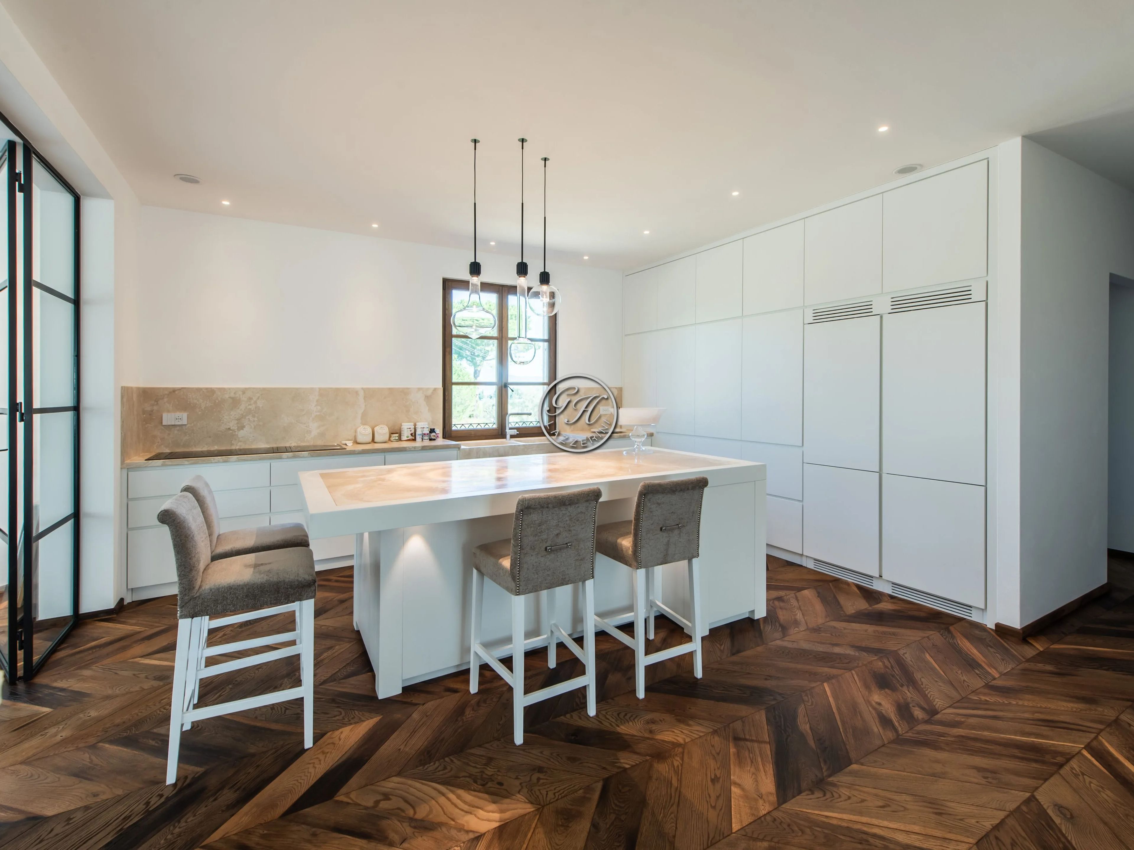 Кухня из массива дерева с островом на заказ GH LAZZERINI Cucina 16 ARCH-00143893