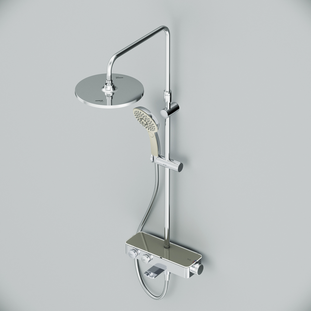 F0750A500 Inspire V2.0 душевая система набор: см-ль д/ванны/душа с термостатом верхний душ d 250 AM.PM Inspire 2.0  - Вид №9