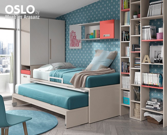 102948 Детская комната с двойной кроватью Ambiente 19 Arasanz Oslo Santreyd - Вид №1