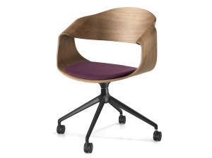 Кресло на поворотных спицах из ореха canaletto с колесами