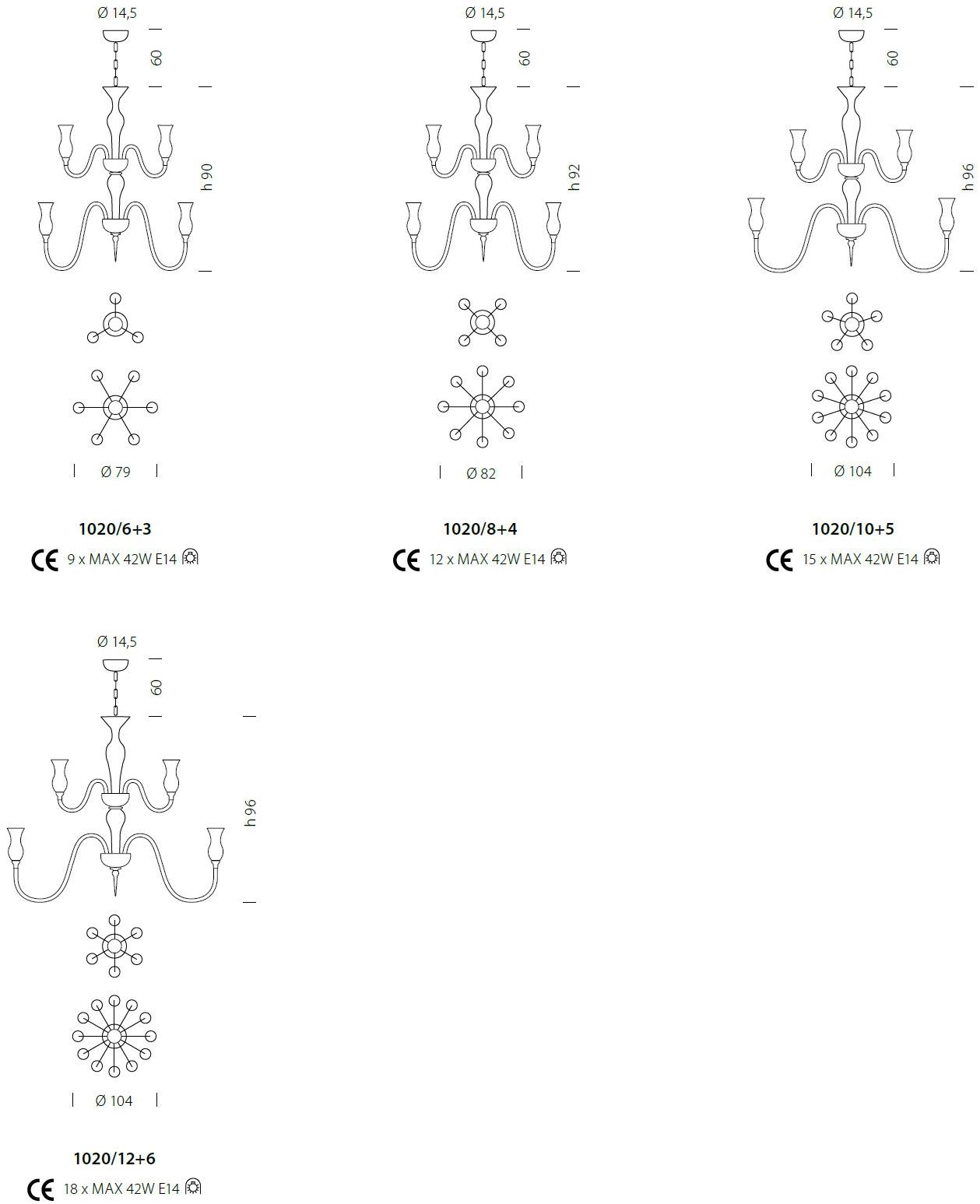 Sylcom Люстра из дутого стекла Teodato 1020/1022 - Вид №9