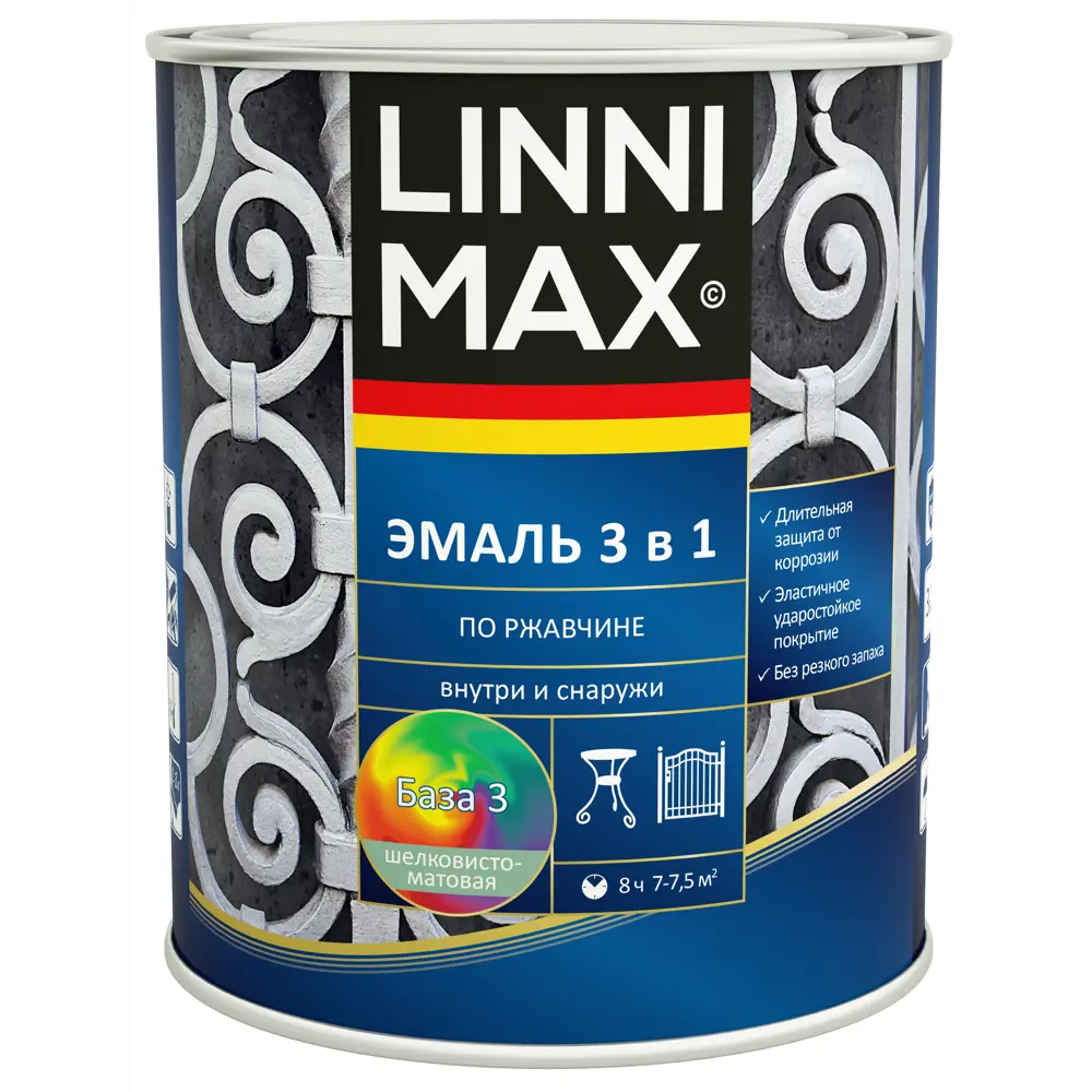 LINNIMAX Грунт-эмаль 3 в 1 - антикоррозийная защита металлических поверхностей 89349610 STLM-0852264
