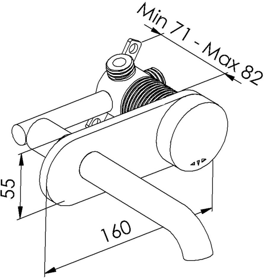 rvb Смеситель для умывальника настенный с тарелкой Tune 4595.--.50 - Вид №1