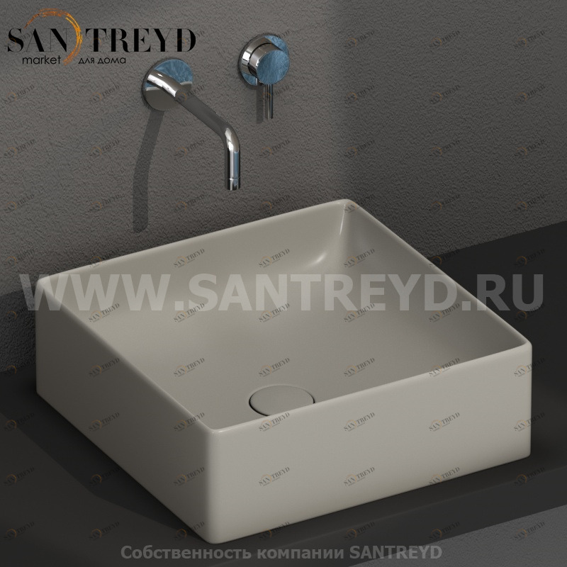 B6Q42CC Накладная раковина на столешницу  квадратная Ceramica Globo T-EDGE