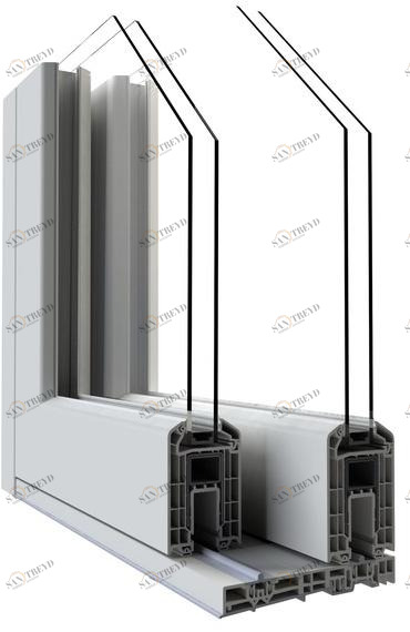ALPHACAN Подъемно-раздвижная компланарная дверь из пвх с двойным остеклением sun-id-1436850