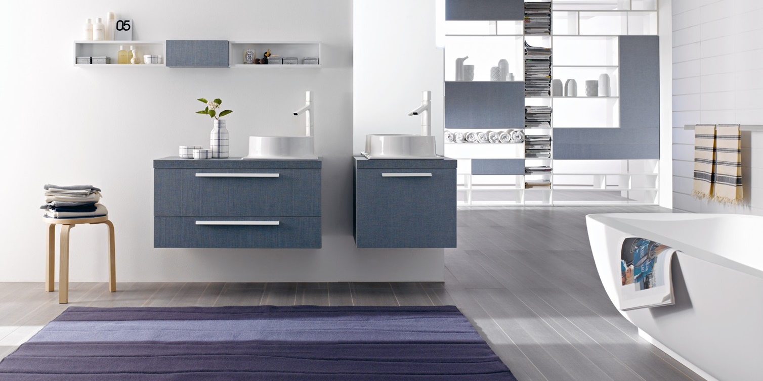 Комбинация ванной комнаты FLY117 в отделке Cup / Denim Blu / L41 Bianco MILLDUE FLY - Вид №1