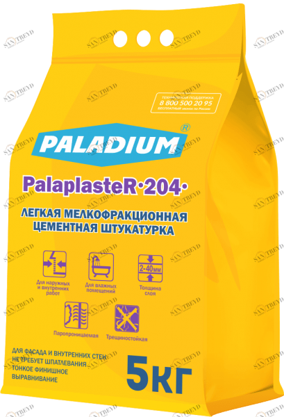 PL-204/5 Штукатурка цементная PalaplasteR-204, 5 кг Paladium 