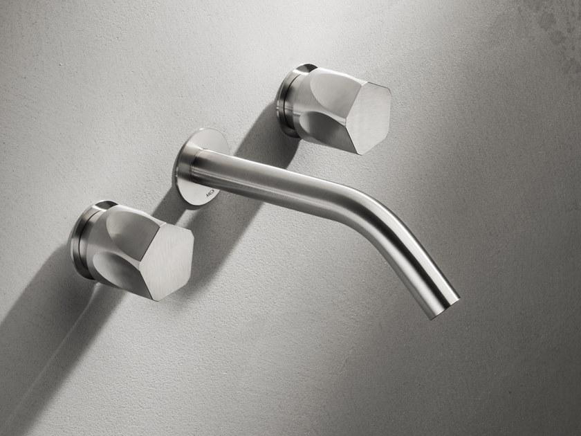 MGS Смеситель для умывальника из нержавеющей стали настенный с раздельными розетками Penta sun-id-1375428 - Вид №1