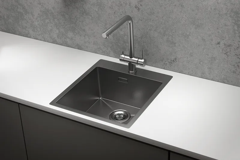 4600, СТАЛЬ САТИН, стальная кухонная мойка GRANULA 4600-ST298