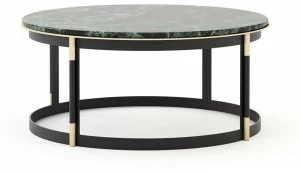 Laskasas Круглый журнальный столик из мрамора и кованого железа Lyssa