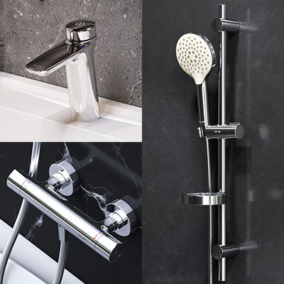 F40950A03 набор 3в1: см-ль д/умывальника см-ль д/душа с термостатом душевой комплект AM.PM Inspire V2.0 