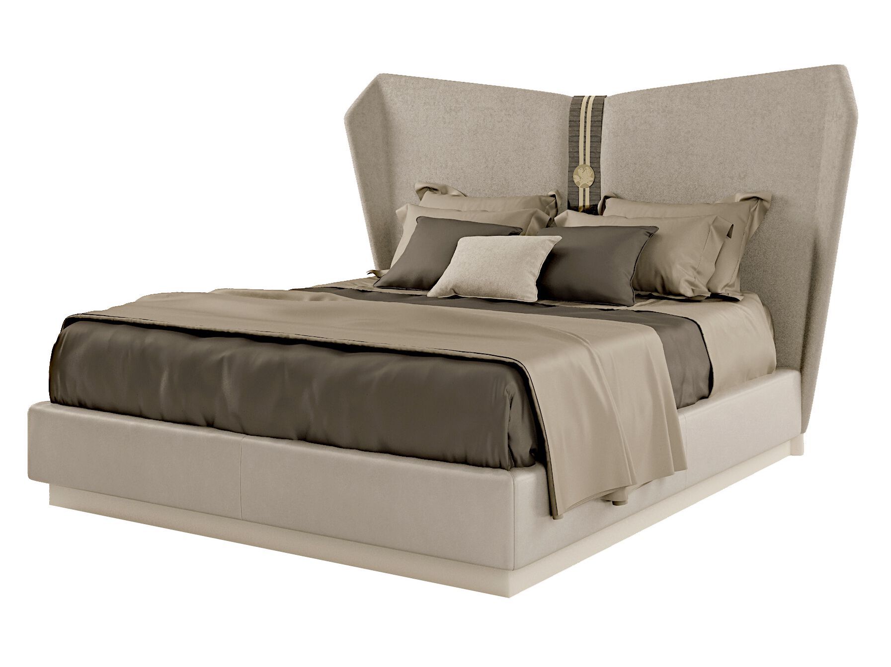 Кожаная двуспальная кровать с мягким изголовьем Bizzotto Italia Symphony-Infinity ARCH-00081588 - Вид №7