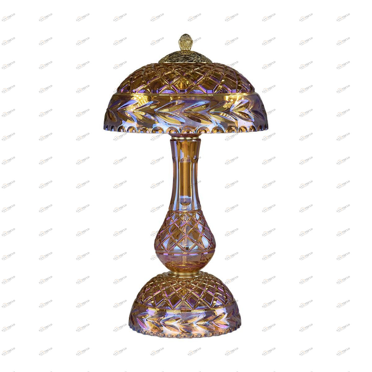 Лампа настольная хрустальная 45х25 см шампань Bohemia Ivele 1371L/3/25 G Shampan/M-1F BOHEMIA IVELE КЛАССИЧЕСКИЕ 00-3889260 Бежевый 