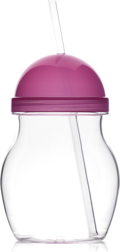 10640051 Diligence4us Бокал-матрешка с соломинкой 420мл Diligence4us (красная крышка) Акрил 