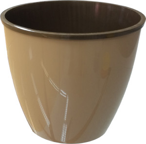 130-5 Горшок д. цветов Les Couleurs_10л(7,1л) Св.коричневый/бронза кор. Цветочная коллекция