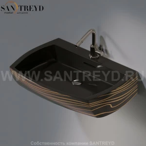 L283.411G Подвесная раковина настенная овальная A. e T. Italia SQUARE черная