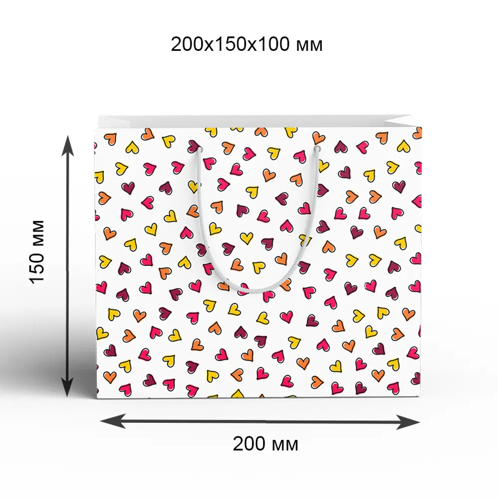 Пакет подарочный С любовью 20x15x10 см разноцветный Симфония STLM-2190686 - Вид №1