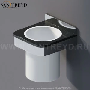 Agape MEMORY Держатель для зубных щеток с полкой из черного мрамора в хромированном каркасе AMEM853ANM