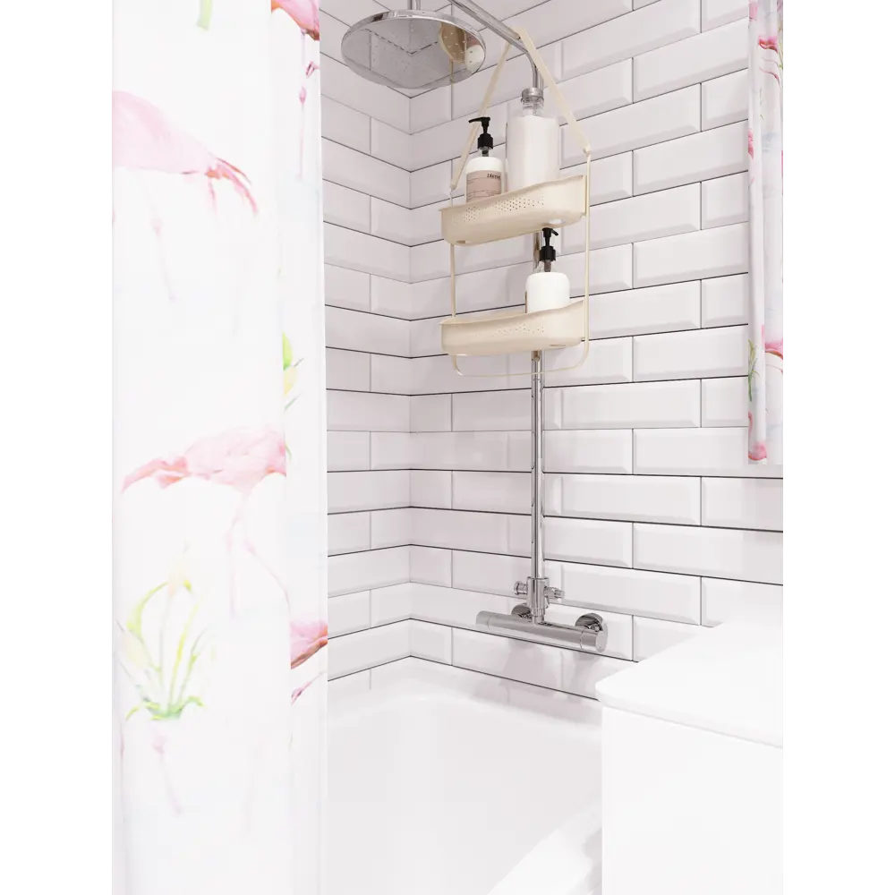 Полка для ванной прямоугольная Raindrops W5682 двухъярусная 31 см цвет ваниль Полка 2-ая STLM-2130278 - Вид №3