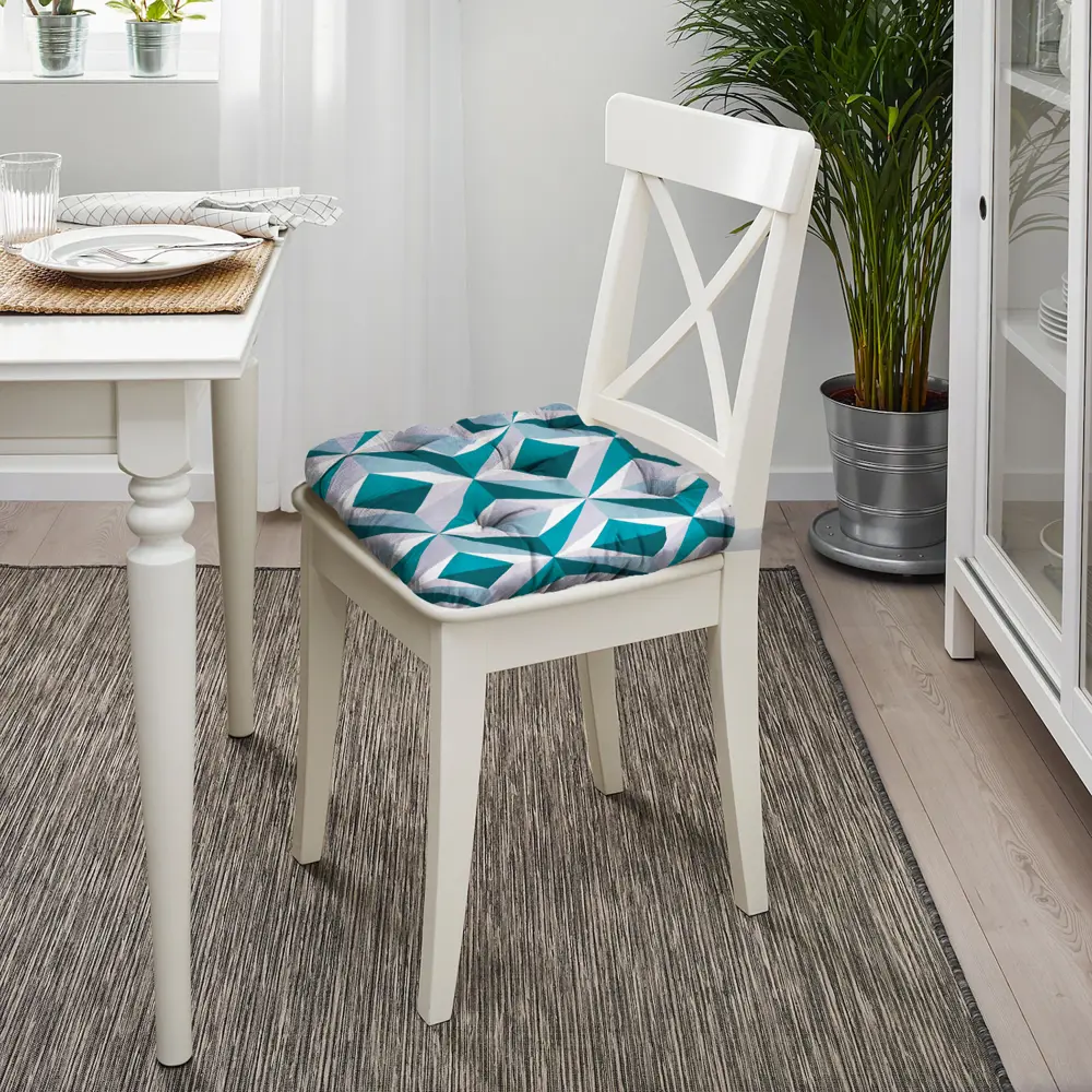 Сидушка «Ромбы» 40x35 см цвет мультиколор LINEN WAY STLM-2189417 - Вид №3