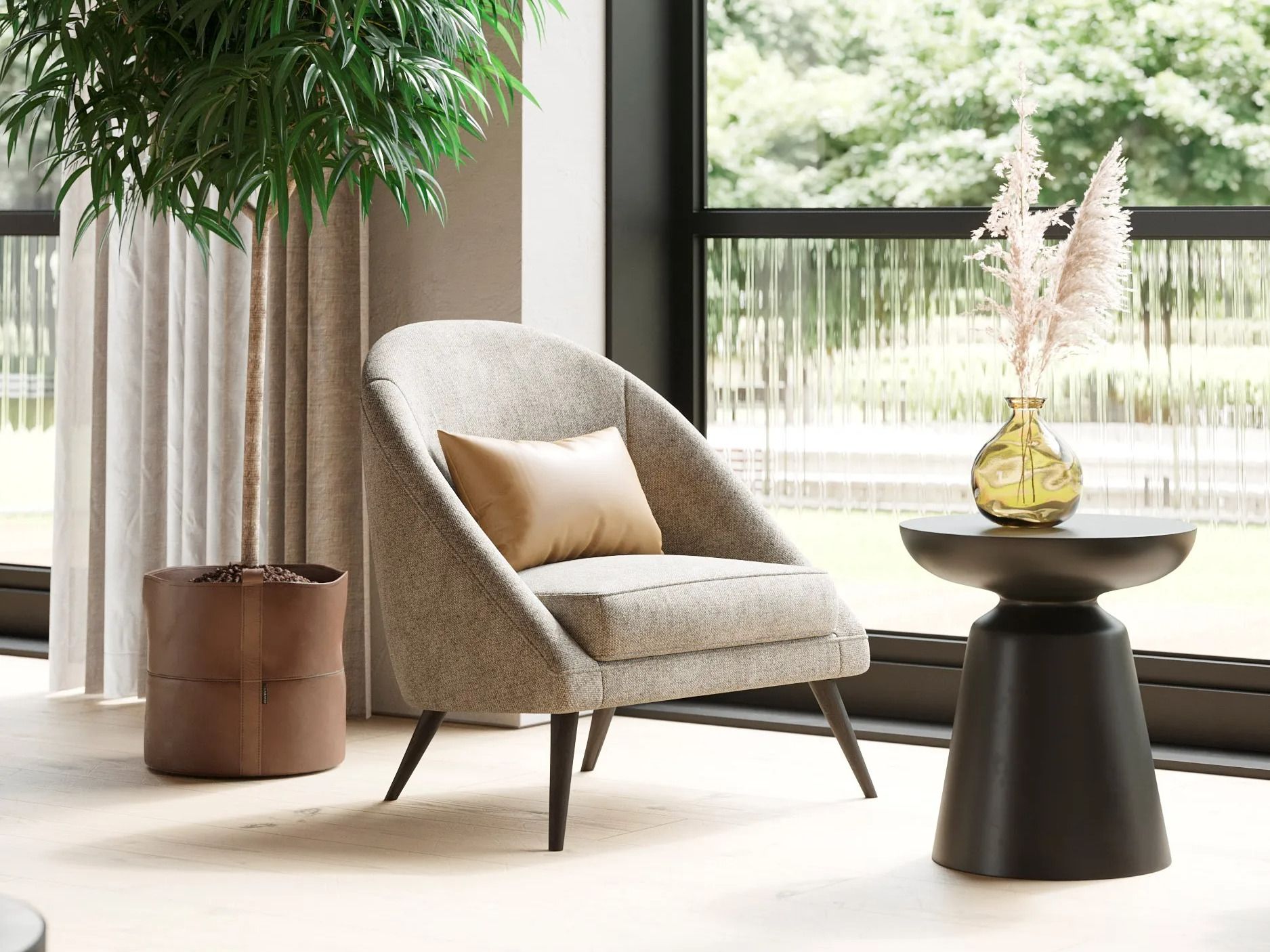 Круглый деревянный журнальный столик Laskasas ARCH-00032863 - Вид №6