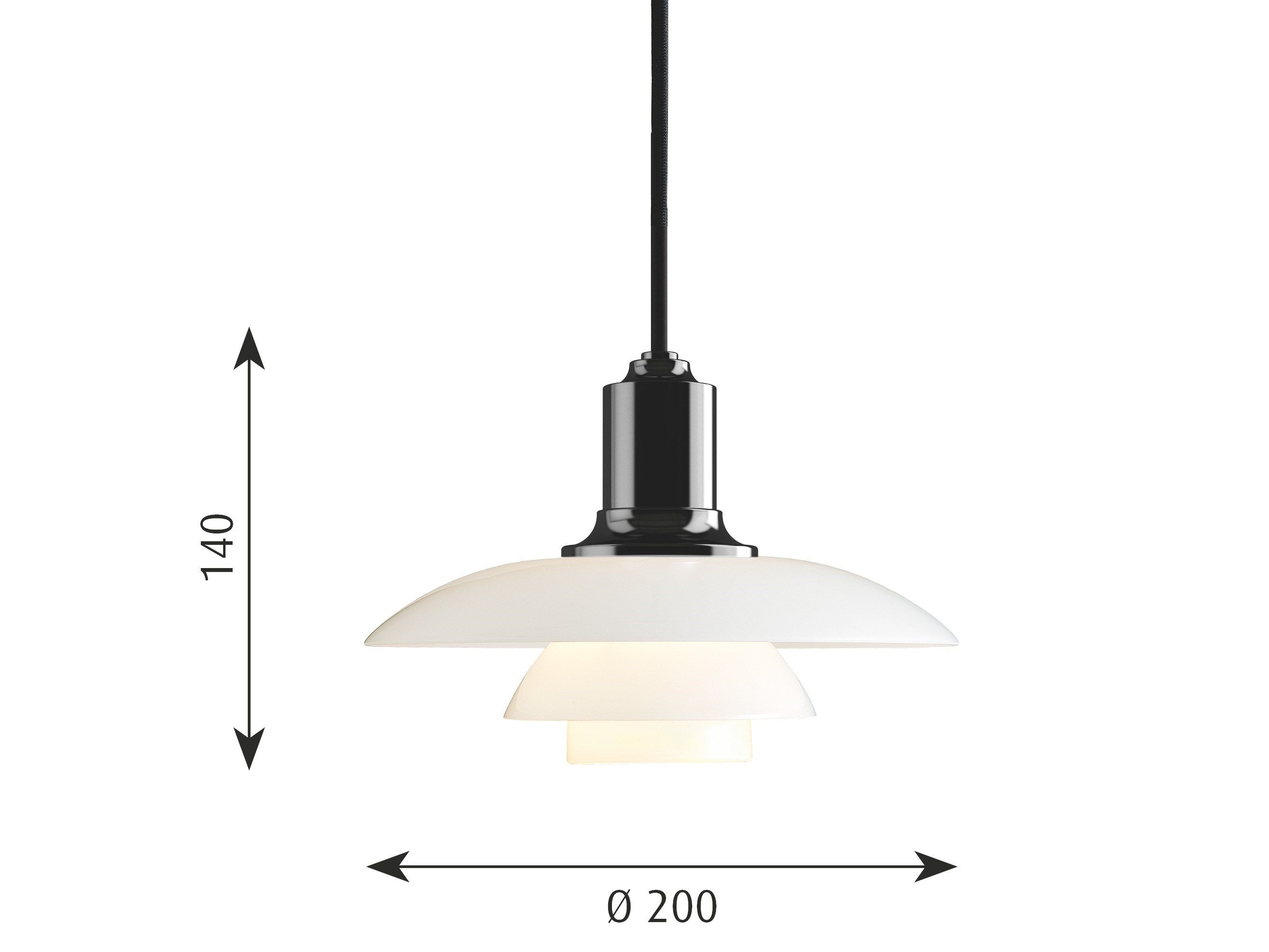 Подвесной светильник из опалового стекла Louis Poulsen PH 2/1 ARCH-00116867 - Вид №17